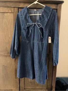Old Navy Dark Blue Denim Sailor-Style Dress